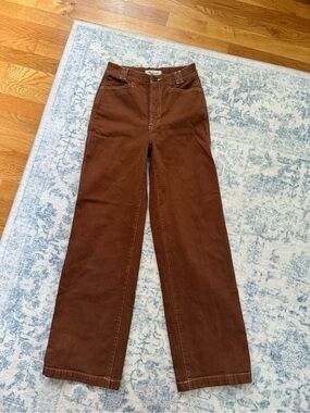 Women’s Burnt Orange/Brown Wide-Leg Jeans